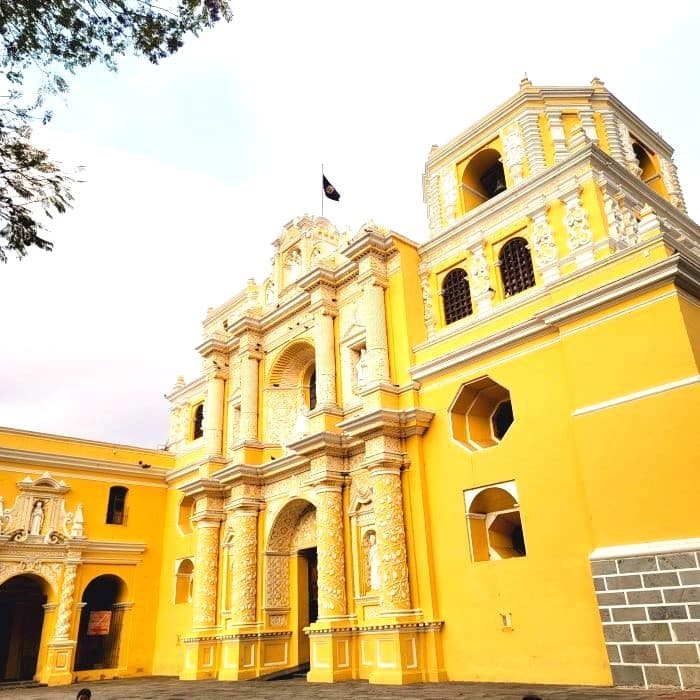 Iglesia La Merced Antigua Guatemala Yellow Facade
