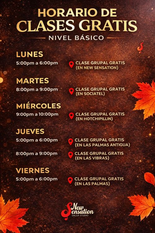 New Sensation Free Salsa Group Classes Schedule2