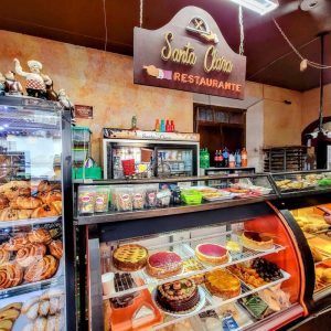Cafe & Bakery Santa Clara traditional Guatemalan baked goods on display